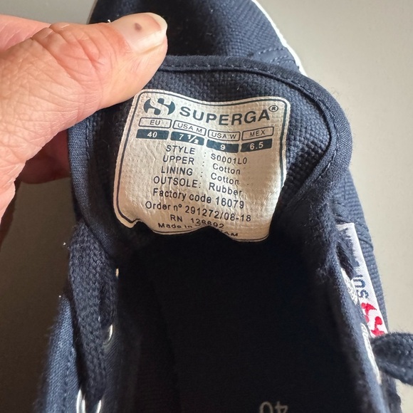 Superga 90s Platform Sneakers Navy Blue 2790A Casual Shoe Size 40 US Size 9 - Picture 9 of 9